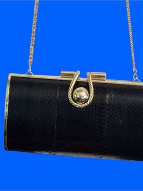 Black Snakeskin Evening Clutch